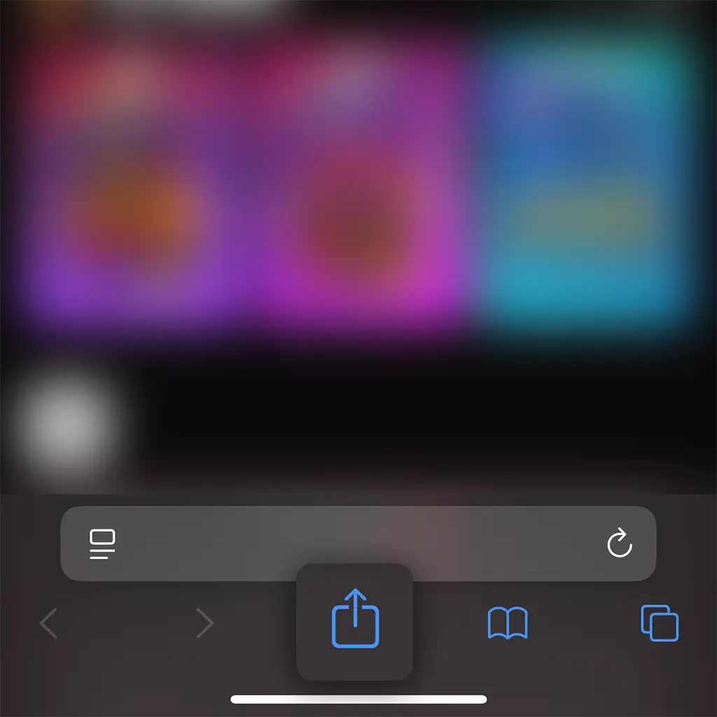 Press the 'Share' button in the bottom bar